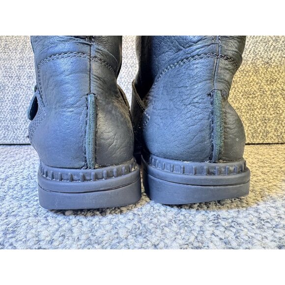 Vintage UGG Australia Black Leather Shearling-Lined Ankle Boots Men's Size 7 Wi - Picture 12 of 16